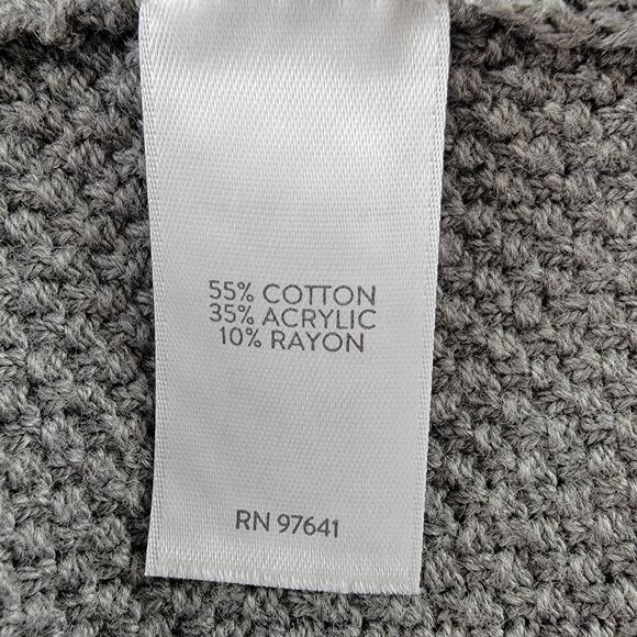 J Jill Fringe Open Cardigan Gray Tie Waist Sz L Western Neutral Cowgirl Office - Picture 7 of 8